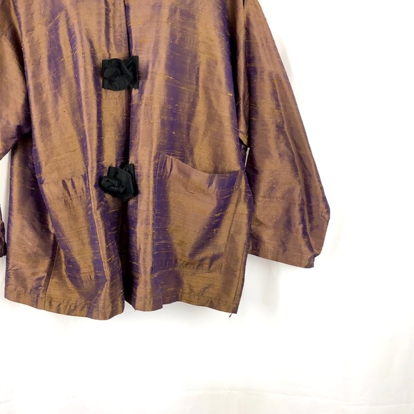 Louis Simon Textured Silk jacket pockets 1X - Picture 2 of 7